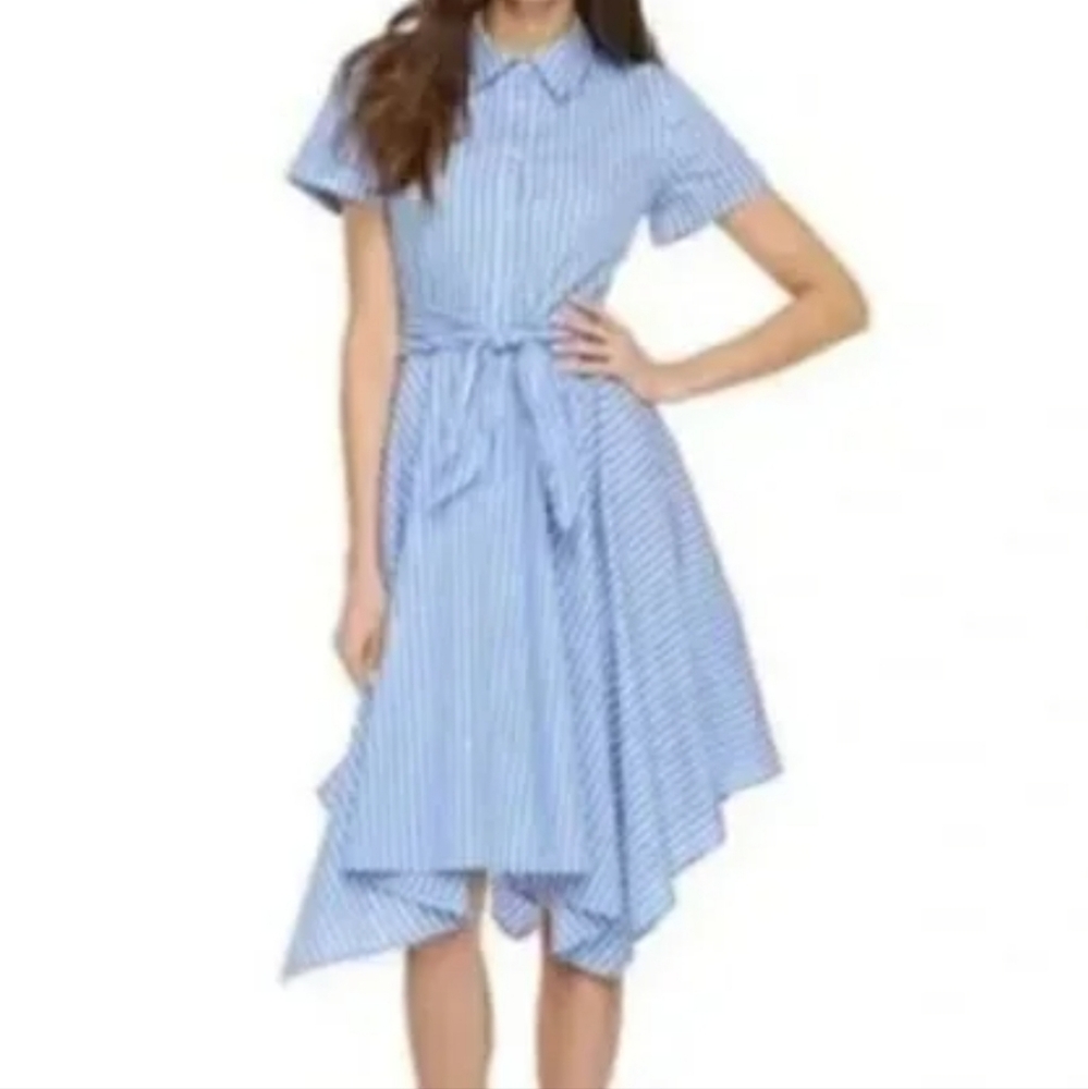 Ivy + blu Blue Striped Women's Dress NWT Button Down Collar sz 18